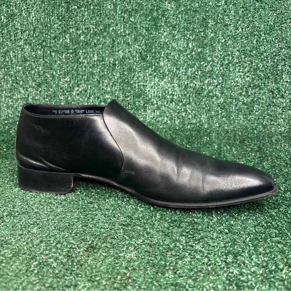 Bally Love Black Leather Ankle Boots Pointy Toe Slip On Chelseas Mens Size 10 D